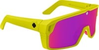 Spy Monolith Sunglasses - matte neon yellow/happy gray green pink spectra mirror lens