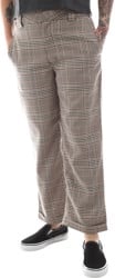 Dickies Women's Work Crop Roll Hem Pants - brown tan plaid