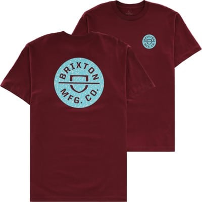 Brixton Crest II T-Shirt - burgundy/abstract blue - view large