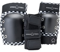 ProTec Street Jr Open Back 3-Pack Skate Pad Set - black checker