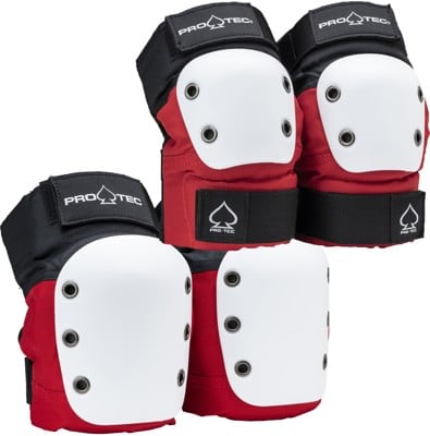 ProTec Street Knee & Elbow Open Back Skate Pad Set - red white black ...