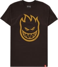 Spitfire Bighead T-Shirt - dark chocolate/gold print