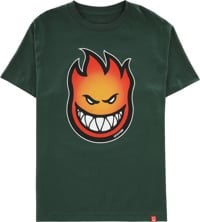Spitfire Bighead Fade Fill T-Shirt - forrest green/red-gold fade
