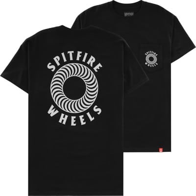 Spitfire Hollow Classic Pocket T-Shirt - black/silver fleck - view large