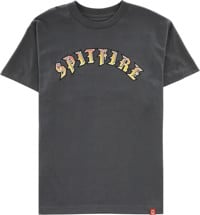 Spitfire Old E T-Shirt - charcoal/red-yellow fade