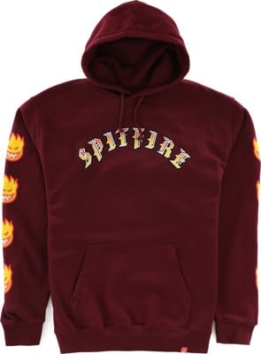 Spitfire Old E Bighead Fill Sleeve Hoodie - currant/red/yellow - view large