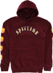 Spitfire Old E Bighead Fill Sleeve Hoodie - currant/red/yellow