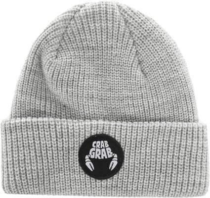 Crab Grab Circle Patch Beanie - heather grey - view large