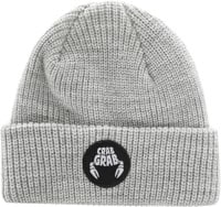 Crab Grab Circle Patch Beanie - heather grey