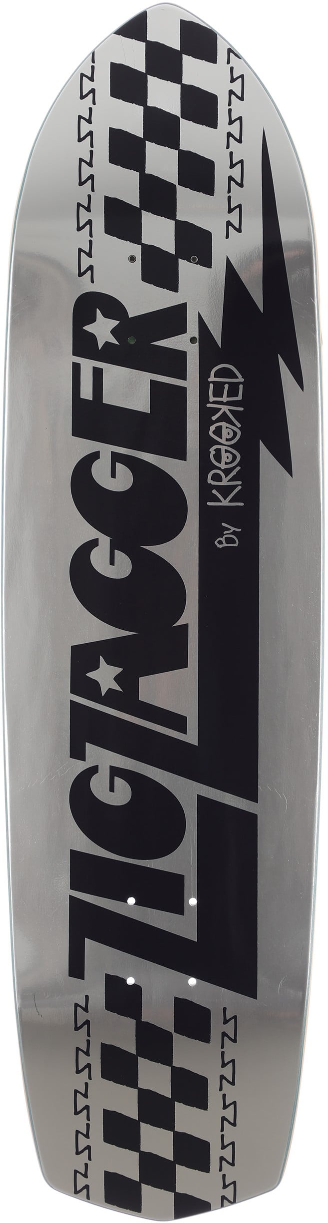 Krooked Zig Zagger 8.62 Skateboard Deck silver foil Free Shipping