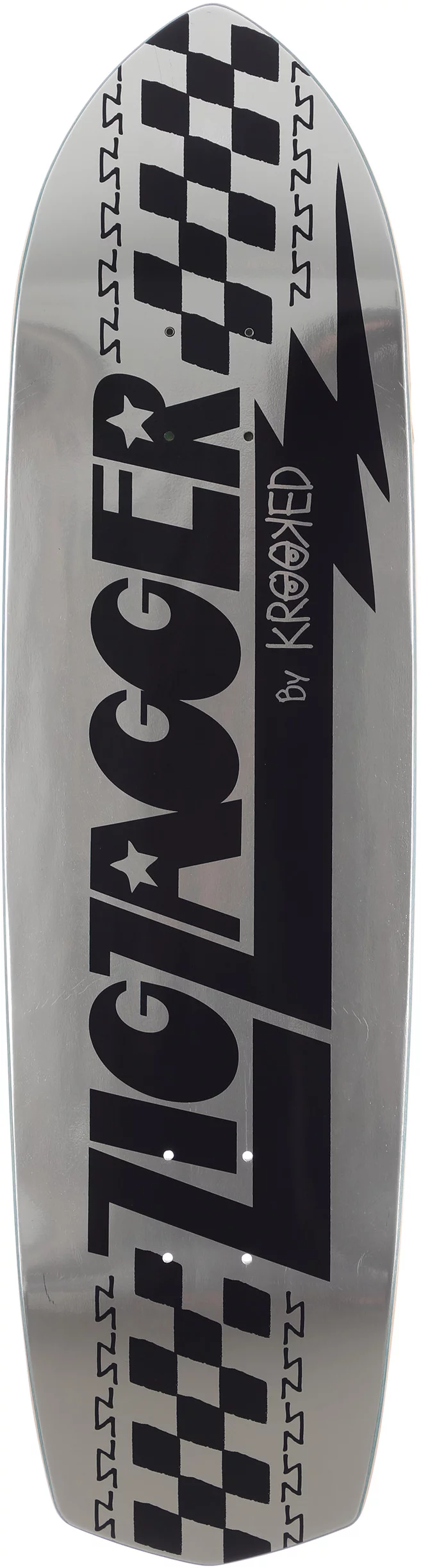 Krooked Zig Zagger 8.62 Skateboard Deck - silver foil - Free 