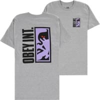 Obey Vertical Icon T-Shirt - heather grey