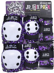 187 Killer Pads Six Pack Junior Pad Set - staab  purple leopard