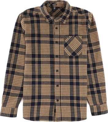 Volcom Strangelight Plaid Flannel Shirt - dark khaki - view large