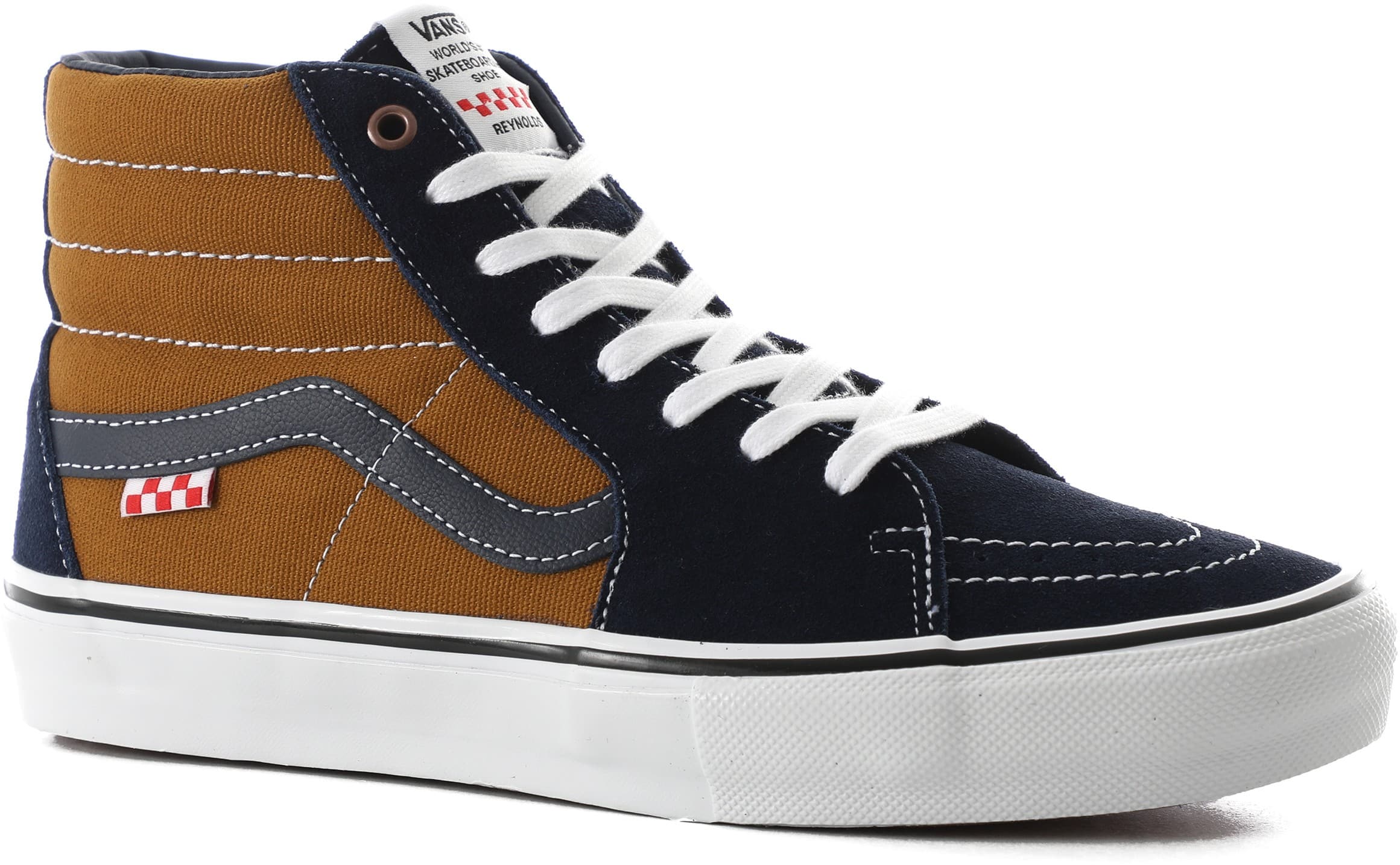 Vans Skate Sk8Hi Shoes (andrew reynolds) navy/golden brown Tactics