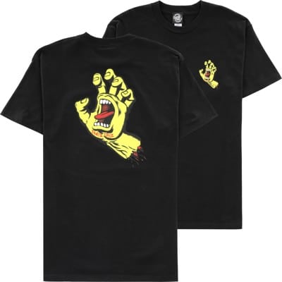 Santa Cruz Screaming Hand T-Shirt - black/safety yellow - view large