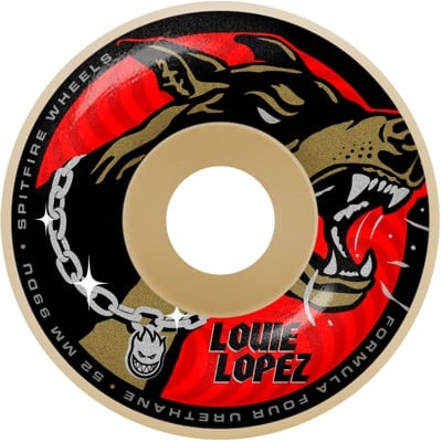 Spitfire Louie Lopez Pro Formula Four Classic Skateboard Wheels - unchained natural/red (99d) - view large