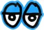 Krooked Eyes LG 11" Sticker - blue