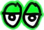 Krooked Eyes LG 11" Sticker - green