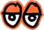 Krooked Eyes LG 11" Sticker - orange