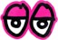 Krooked Eyes LG 11" Sticker - pink