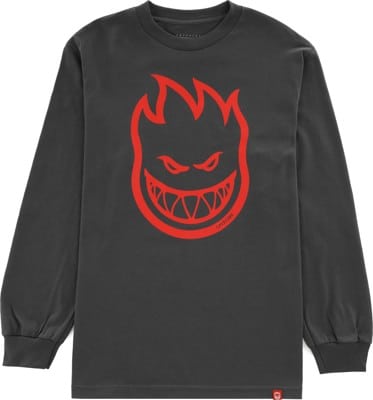 Spitfire Bighead L/S T-Shirt - charcoal/red - view large