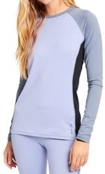 Burton Women's Midweight X Base Layer Crewneck Shirt - folkstone gray/foxglove violet