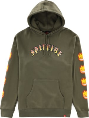 Spitfire Old E Bighead Fill Sleeve Hoodie - army/red/yellow - view large