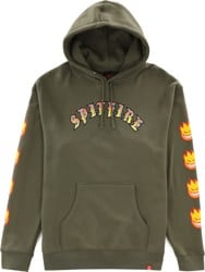 Spitfire Old E Bighead Fill Sleeve Hoodie - army/red/yellow