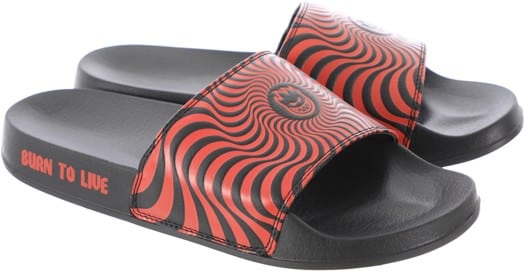 Spitfire Classic Swirl Slide Sandals - black/red - view large