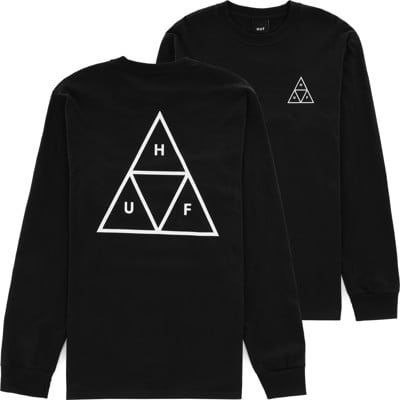 HUF Essentials Triple Triangle L/S T-Shirt - black - view large