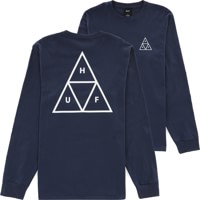 HUF Essentials Triple Triangle L/S T-Shirt - navy