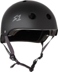 S-One Lifer Dual Certified Multi-Impact Skate Helmet - black matte/grey strap