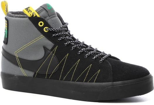 Nike SB Zoom Blazer Mid PRM Skate Shoes - cool grey/black-white-yellow strike - view large