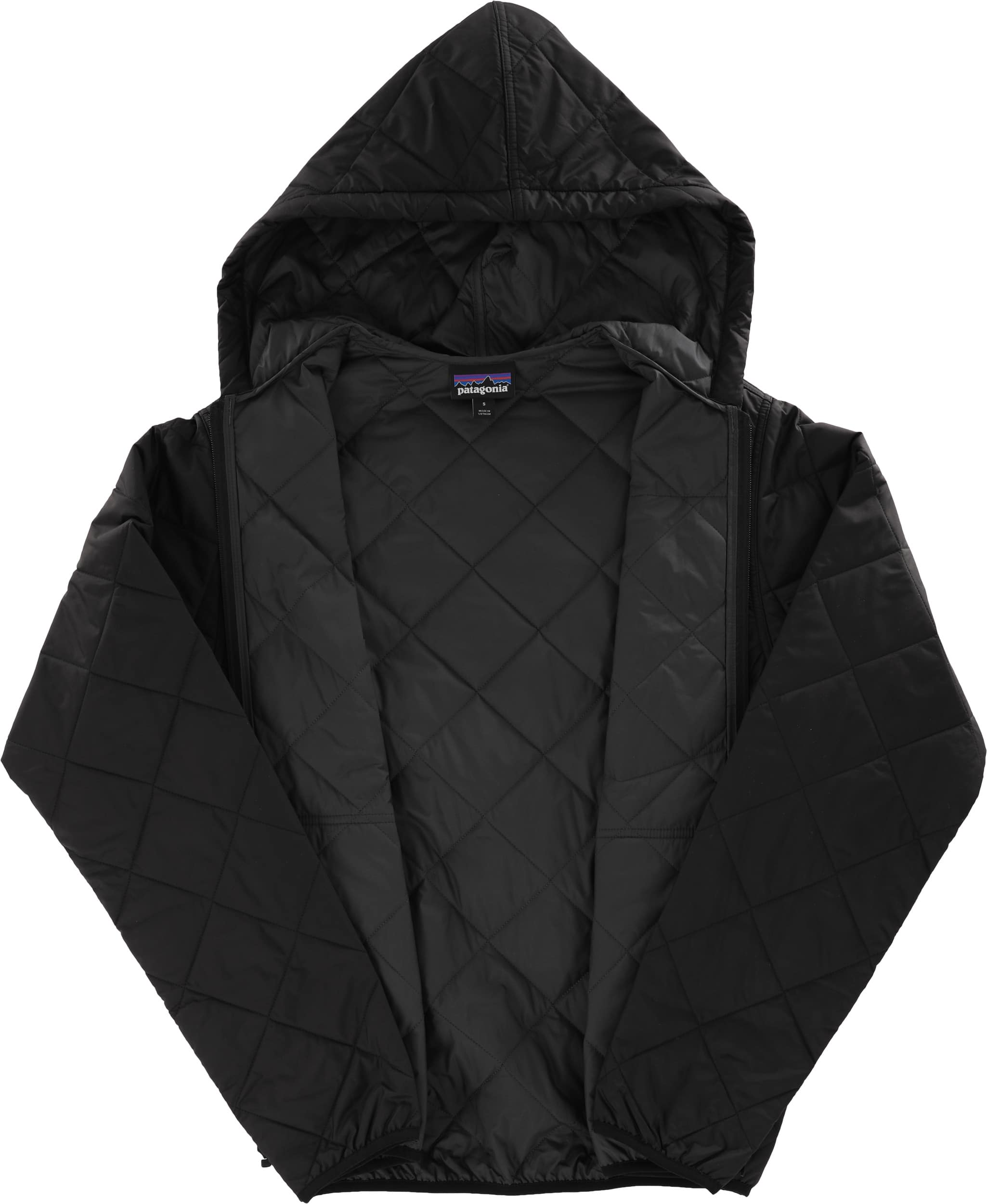 Patagonia Diamond Quilt Bomber Hoody Jacket black Free Shipping