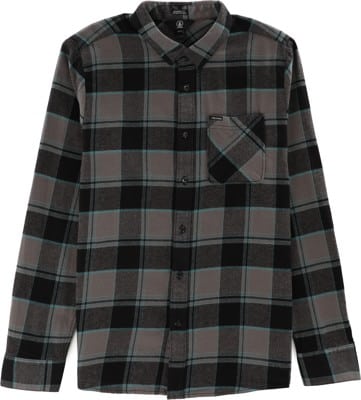 Volcom Caden Plaid Flannel Shirt - black/teal - view large
