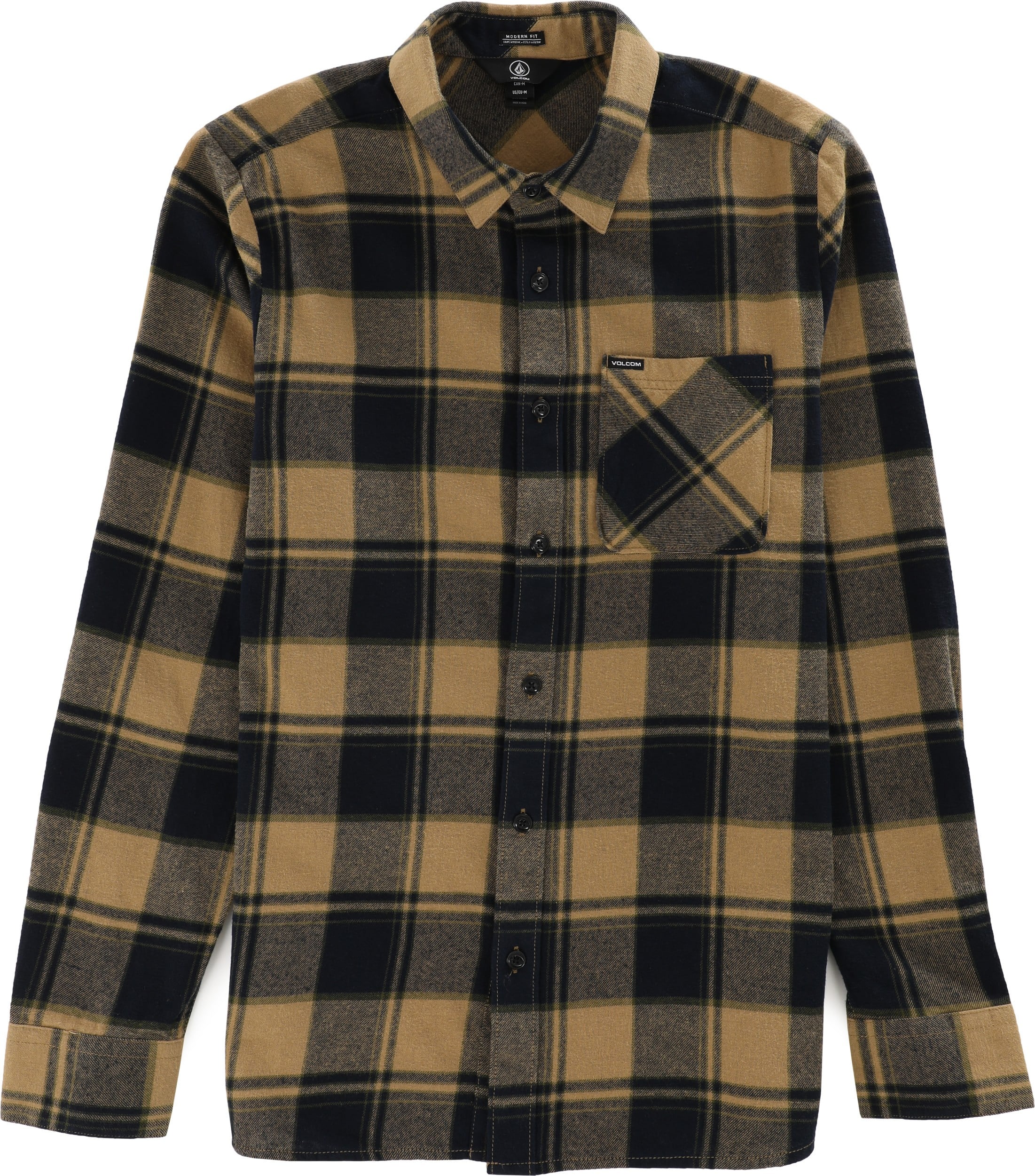 Volcom Caden Plaid Flannel Shirt - dark khaki | Tactics