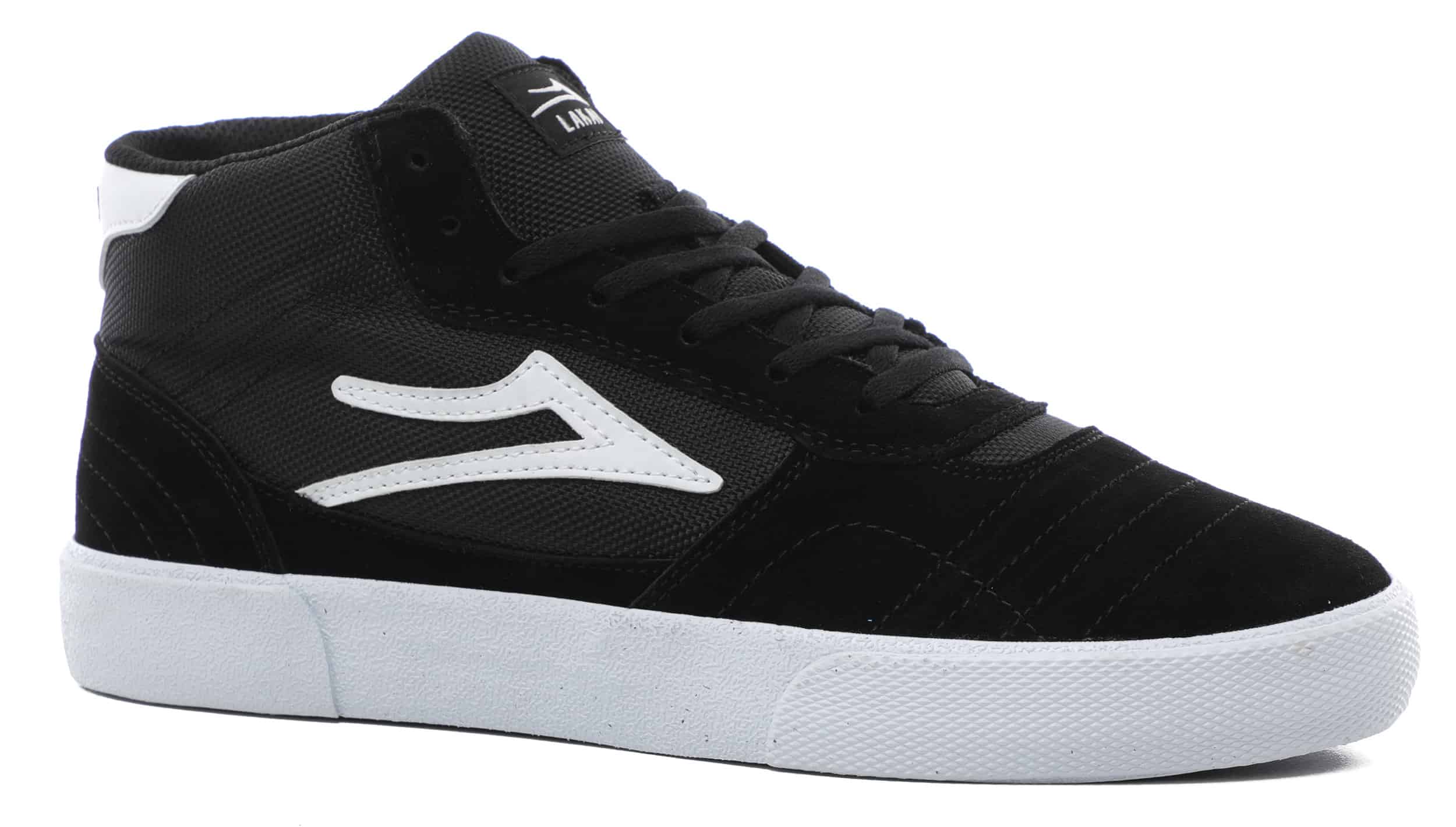 Lakai Cambridge Mid Skate Shoes - black/white suede | Tactics