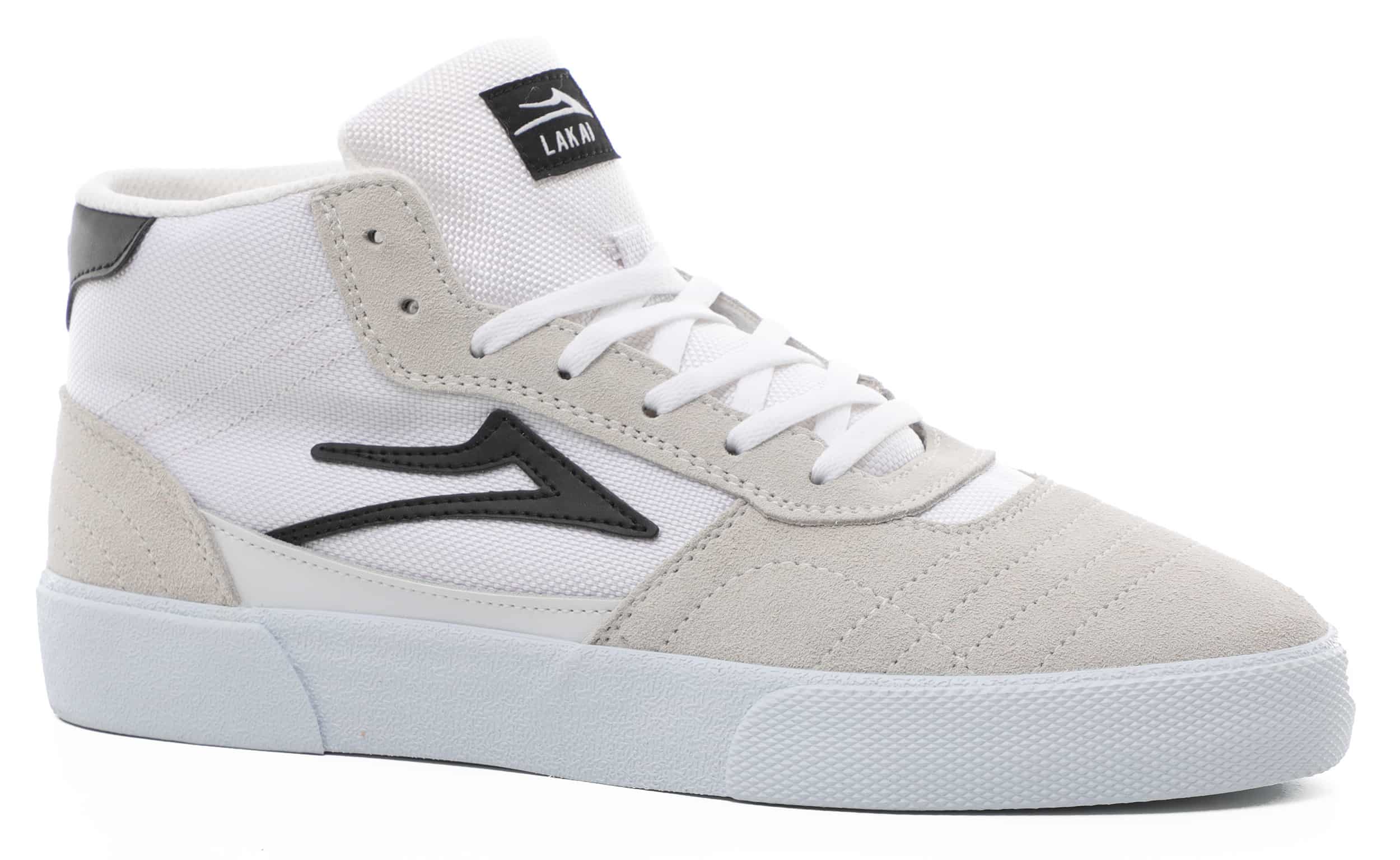 Lakai Cambridge Mid Skate Shoes white/black suede Free Shipping