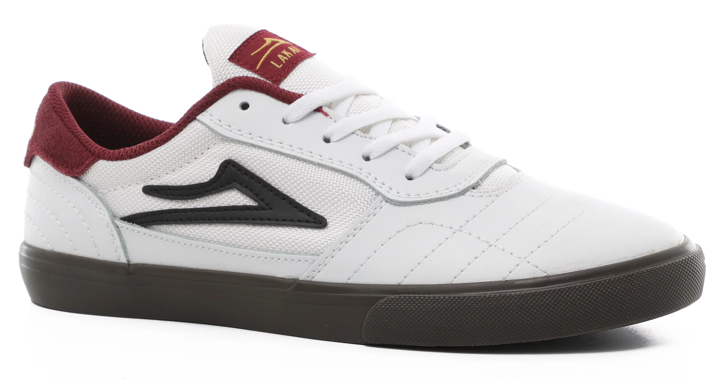 Lakai Kids Cambridge Skate Shoes - white/gum leather | Tactics