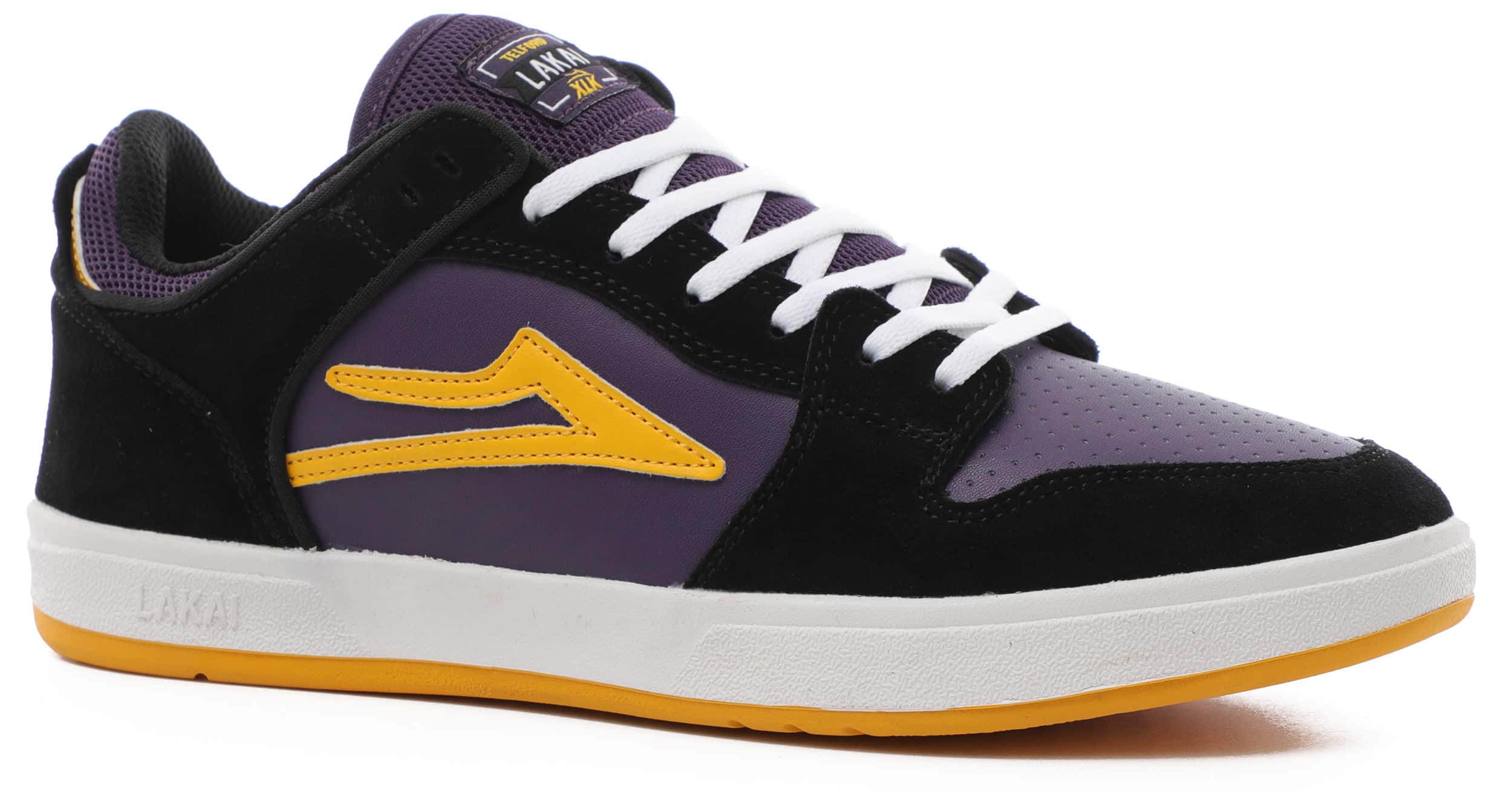 Lakai Telford Low Skate Shoes black/grape suede Tactics