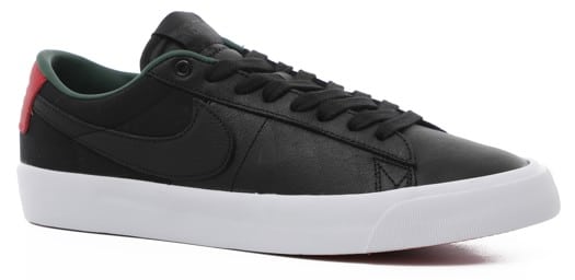 Nike SB Zoom Blazer Low Pro GT PRM Skate Shoes - black/black-varsity red-fir - view large