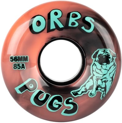 Orbs Pugs Cruiser Skateboard Wheels - black/coral swirl (85a) - view large