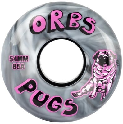 Orbs Pugs Cruiser Skateboard Wheels - black/white swirl (85a) - view large