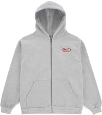 Alltimers Embroidered Heavyweight Thermal Lined Broadway Zip Hoodie - heather grey