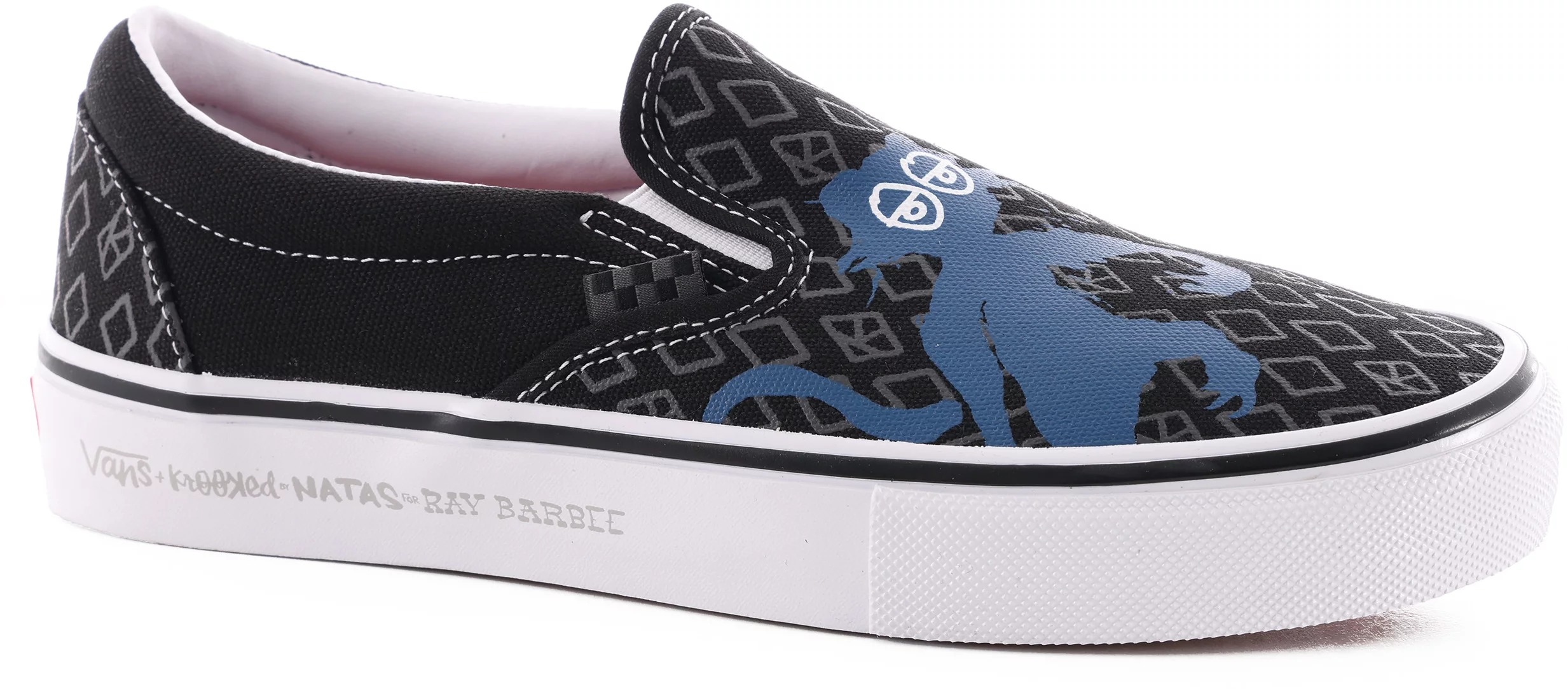 Vans Skate Slip-On Shoes - (krooked by natas for ray) black | Tactics