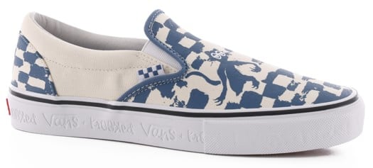Vans Skate Slip-On Shoes - (krooked by natas for ray) blue - view large