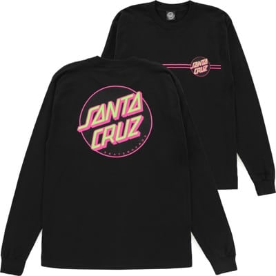 Santa Cruz Other Dot L/S T-Shirt - black/pink/green - view large