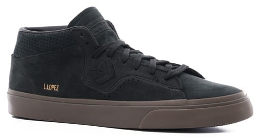 Converse Louie Lopez Pro Mid Skate Shoes - black/black/dark mushroom - view large