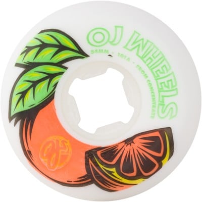 OJ From Concentrate Hardline Skateboard Wheels - white/green 2 (101a) - view large